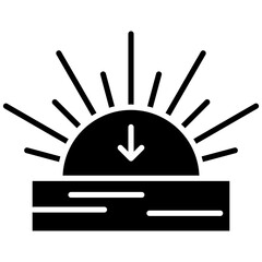 Sundown icon vector image. Can be used for Coastline.