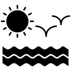 Sea icon vector image. Can be used for Coastline.