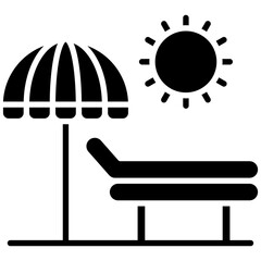 Sun Lounger icon vector image. Can be used for Coastline.