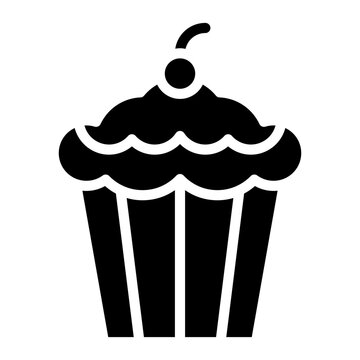 Cupcake icon vector image. Can be used for Baby Shower.