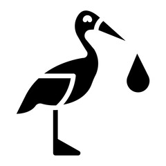 Stork icon vector image. Can be used for Baby Shower.