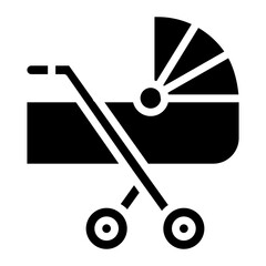 Stroller icon vector image. Can be used for Baby Shower.