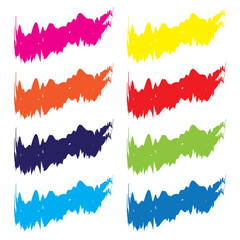  Hand Painted Colorful Brush Strokes. Vector Grunge Brushes. Vector Frame For Text Modern Art Graphics For Hipsters.Dirty Artistic Creative Design Elements. Perfect For Logo, Business cards. In eps10.
