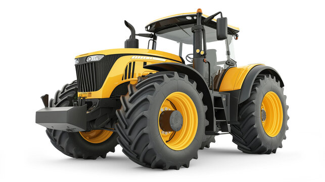 Fototapeta Yellow tractor isolated from white or transparent background