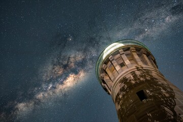 Stunning image of the Milky Way in the night sky over the Barrenjoey Lighthouse in Australia