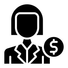 Female Finance Officer icon vector image. Can be used for Trading.
