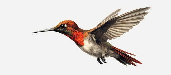 Fototapeta premium exotic hummingbird hand drawn vector illustration