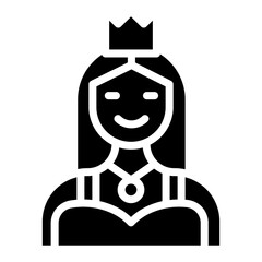 Queen icon vector image. Can be used for Fairytale.