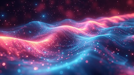 Pink and Blue Waves of Light: A Colorful Spectacle for the Month of Love Generative AI