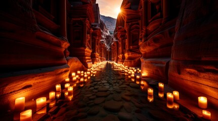 AI generated illustration of the ancient Nabataean city of Petra in Jordan