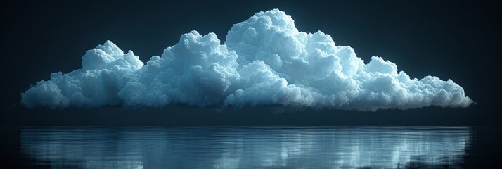 White Cloud On Black Background, Background Banner