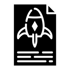 Spaceship Launch Document icon vector image. Can be used for Documents And Files.
