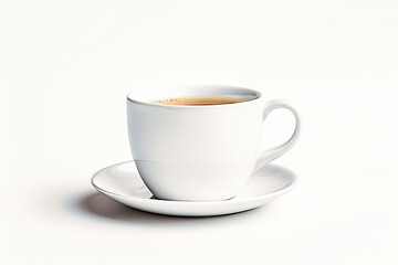 Obraz premium White coffee cup on white background