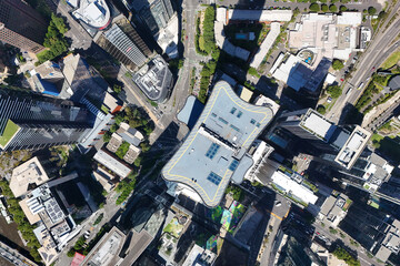 aerial view of Melbourne CBD . Central business district,  Australian city Landscape 