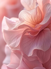 Delicate Beauty: A Close-up of a Pink Floral Blossom, a Macro Detail of a Petal in Nature