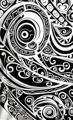 Fototapeta premium AI generated illustration of an abstract white and black background with flower patterns