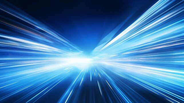 Dynamic speed motion on the road - abstract blurred traffic lights and vehicles rushing forward in urban setting, concept of speed and movement, long exposure shot