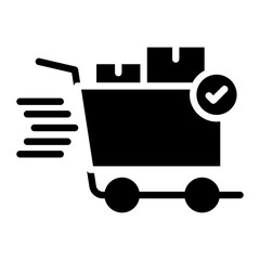 Cart Shipped icon vector image. Can be used for Ecommerce Store.