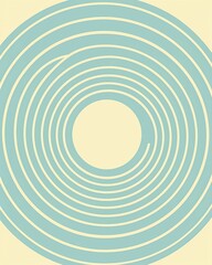 Obraz premium AI generated illustration of a yellow background with a blue circle with multiple concentric rings