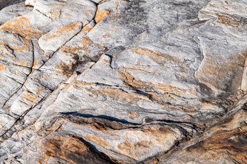 Patterns on old rocks in geological park
