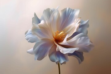 AI generated illustration of a silky flower on a plain background
