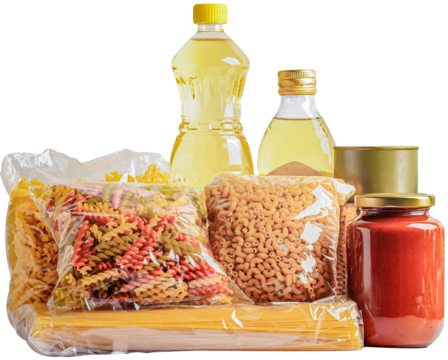 Donation box food support help for poor people in the world isolated on white background.