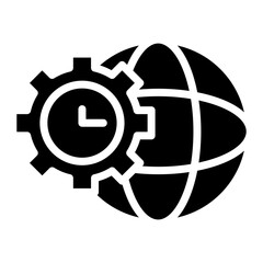 Time Zone Management icon vector image. Can be used for Remote Working.