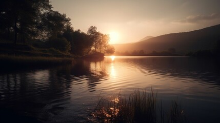 Fototapeta na wymiar Beautiful Lake - Nature AI Image