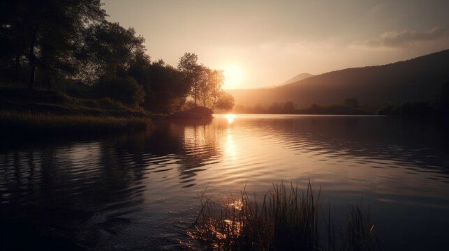 Beautiful Lake - Nature AI Image