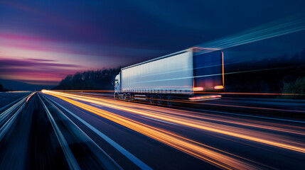 Obrazy na Plexi  Caminhão em alta velocidade na estrada 