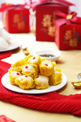 Steamed Dumplings for Chinese New Year Culture background