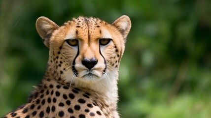 AI generated illustration of a cheetah in a forest with a blurry background