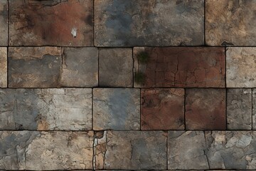 texture of old and abandoned floor of big bricks