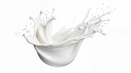 AI generated illustration of a white liquid splash on a white background