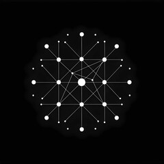 AI generated illustration of dots connected with lines on a black background