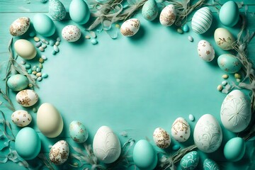 Fototapeta na wymiar easter eggs on solid background
