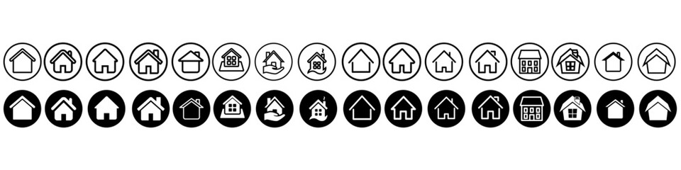 Homepage icon vector set. House illustration sign collection. Home symbol. Building logo.