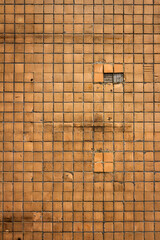 Old white small tile wall