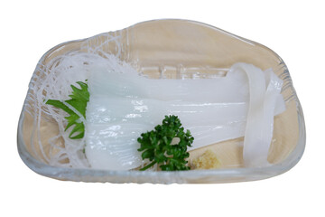 Squid for sashimi, eaten fresh, sweet and delicious taste.