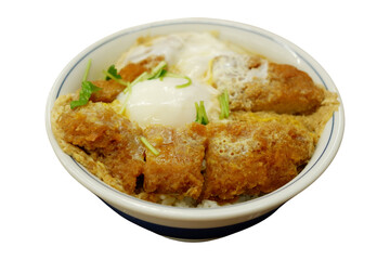 Curry rice topped with rice in a plate.