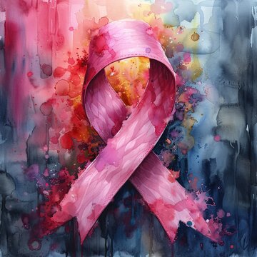 Pink Ribbon Art: A Breast Cancer Awareness Painting Generative AI