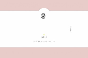 Illustration of a minimalist, simple, and elegant pale pink and white wine bottle label