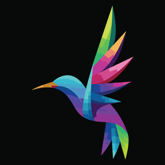 Vector of a Colibri bird gradient logo
