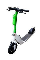 e-scooter isolated on transparent background. green electric scooter with no background png