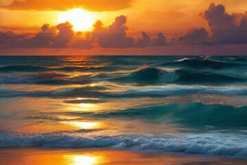 Obraz premium sunset at the beach