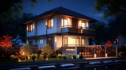 Fototapeta premium Construction residential new house in progress at building site 