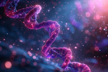 Purple DNA Chain: A Glowing Genetic Marvel Generative AI