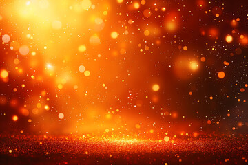 Obraz premium Warm Golden Bokeh Lights on Red Background for Festive Occasions