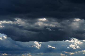 storm sky, dark dramatic clouds during thunderstorm, rain and wind, extreme weather, abstract...