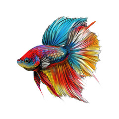 hand drawn fish isolated